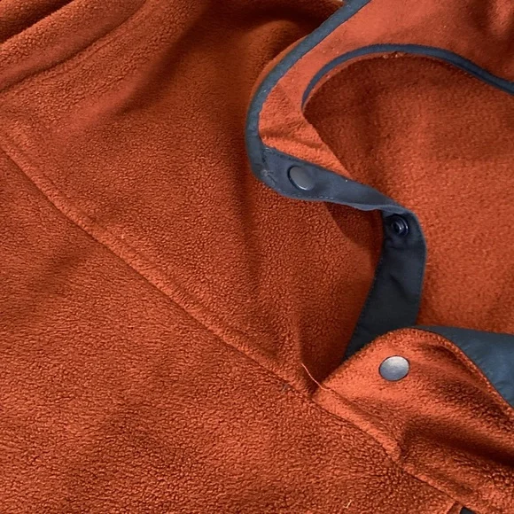 Dark brick and navy fleece jacket - Picture 17 of 17